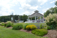 Center Harbor, NH - Gazebo with Chairs and Flowers - Summer